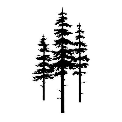 Metal Pine Tree Wall Art Decor Nature Cedar Sign Decorations Living Room Black