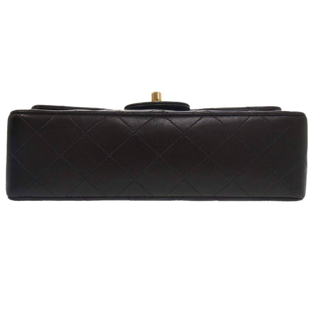 AUTHENTIC CHANEL Matelasse 23 double flap CC Mark Shoulder Bag Black Lambskin image 4