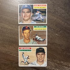 Topps 1956 Baseball 3 Card Lot - Bob Turley (40), Wilson (171) And Busby (330)