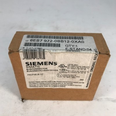 Siemens 6ES7972-0BB12-0XA0 PROFIBUS DP Bus Connector - New in Box