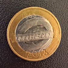 2013 UK £2 Two Pounds Coin London Underground Roundel "Underground" Uncertified