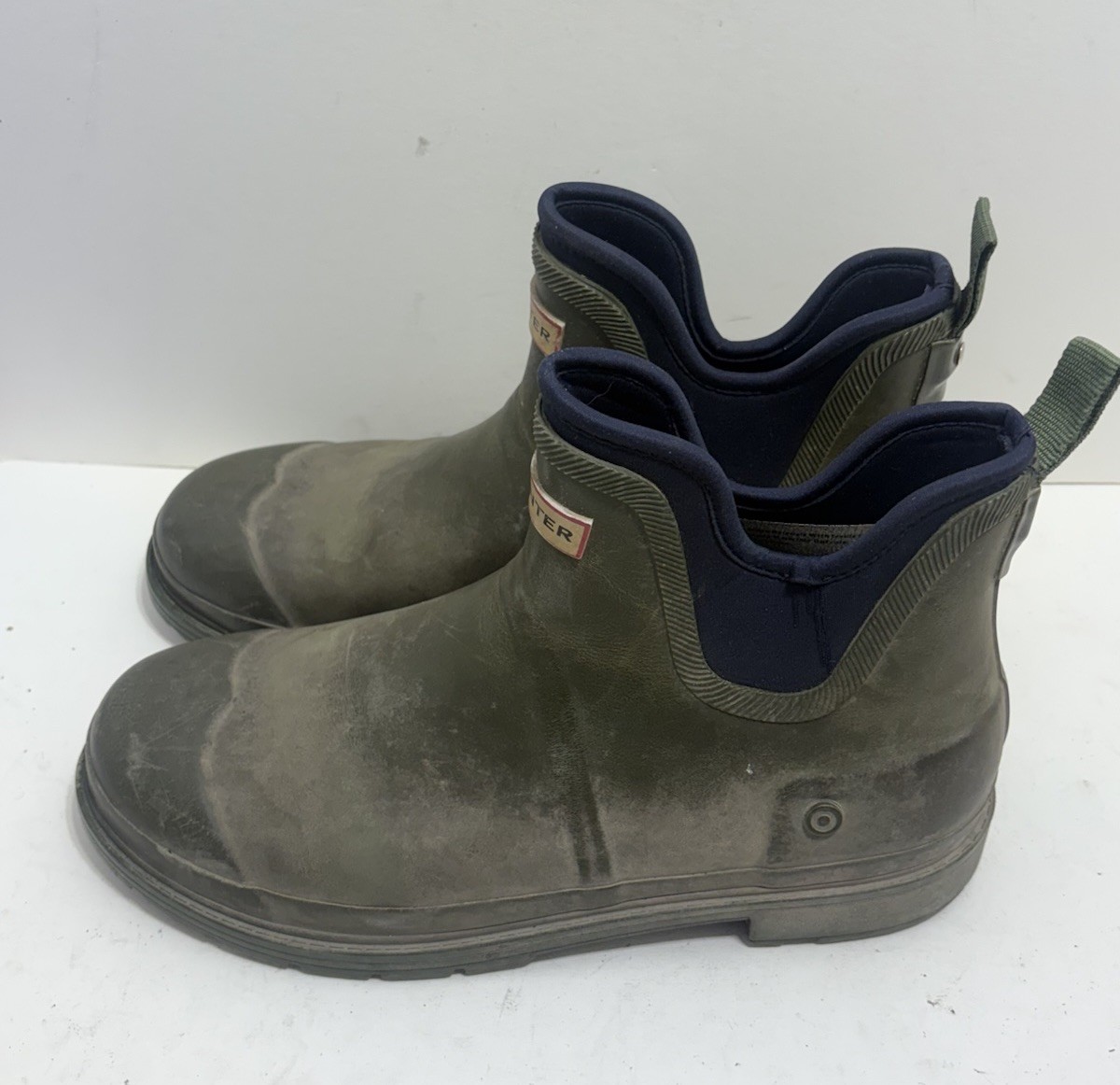 's Hunter Chelsea Rain Boots Size 13 Light Olive Green Color