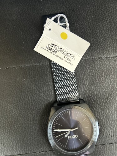 NWB Authentic Hugo Boss 1530109 Men's BUSINESS Watch Stainless Steel Mesh Blue - Picture 8 of 13