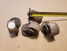 Antique metal & wood Furniture Castors Vintage Wheels Victorian Set Of 4 C12
