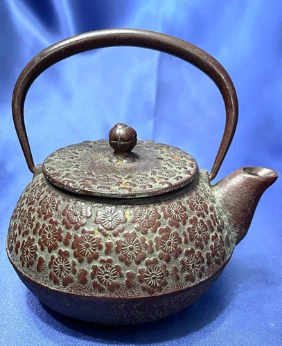 Tetsubin Nanbu Tekki Japanese Iron Kettle Iron Ironware Rock Casting - Picture 1 of 10