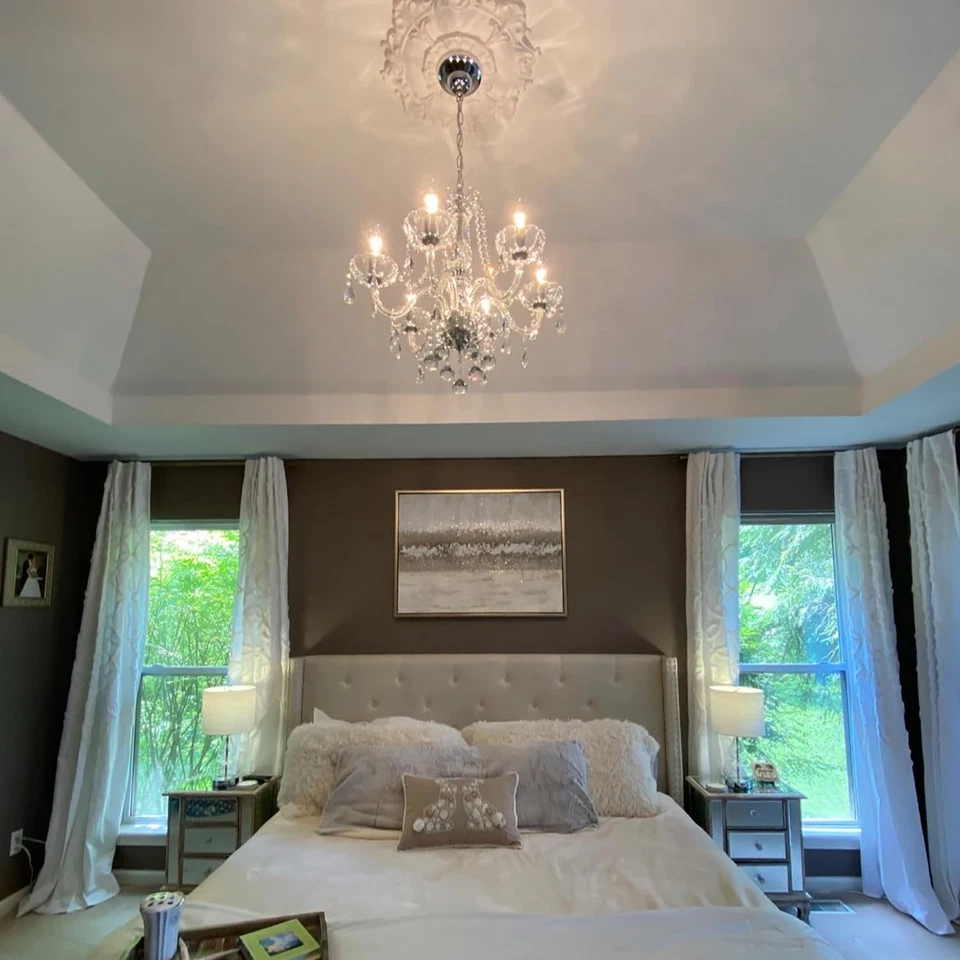 Classic Crystal Candle Chandelier Lighting Vintage 6 Lights Pendant Ceiling F... - Image 4 of 4