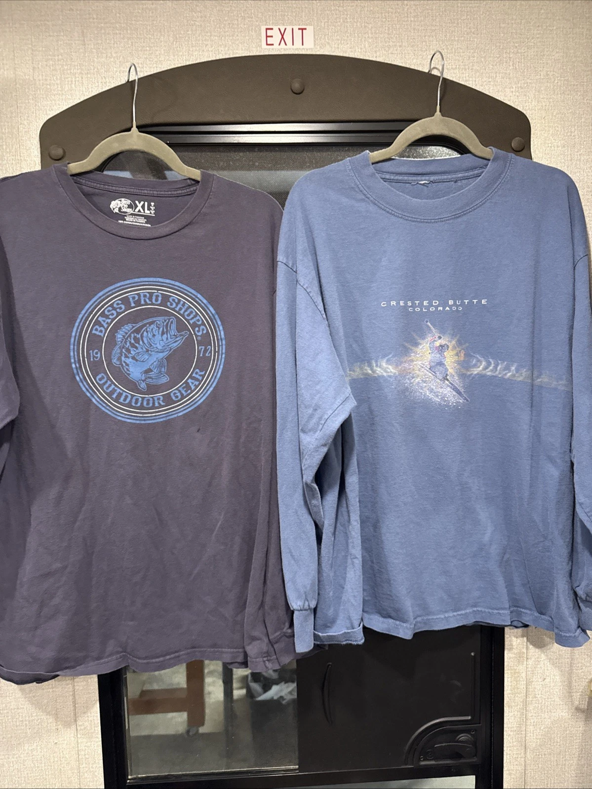 Lot Of 2 Long Sleeve Blue Fishing Shirts Sz X L Bass Pro Shop And Colorado Ski
