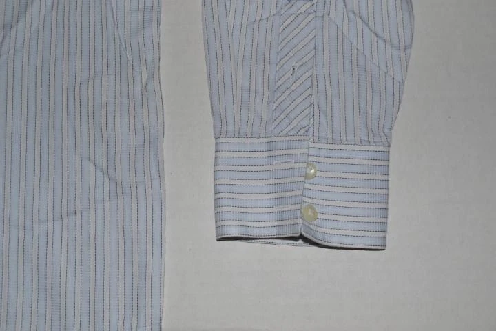 CAMISA DE VESTIR MARC ECKO NEW YORK AZUL BLANCO A RAYAS PARA HOMBRE TALLA GRANDE L Foto 3 de 4