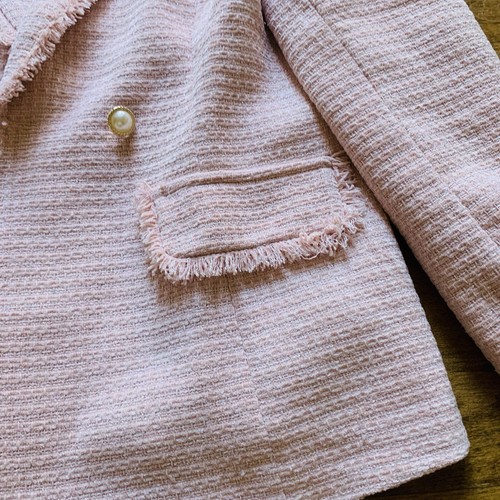 Chicwish Pink pearl buttons Coat Jacket Blazer Size Large double breasted - Picture 3 of 10