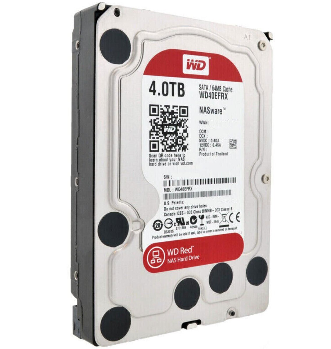 WD Red Plus 4TB HDD WD40EFPX(中古、2025年製) Western Digital Red Plus (5400RPM, 3.5