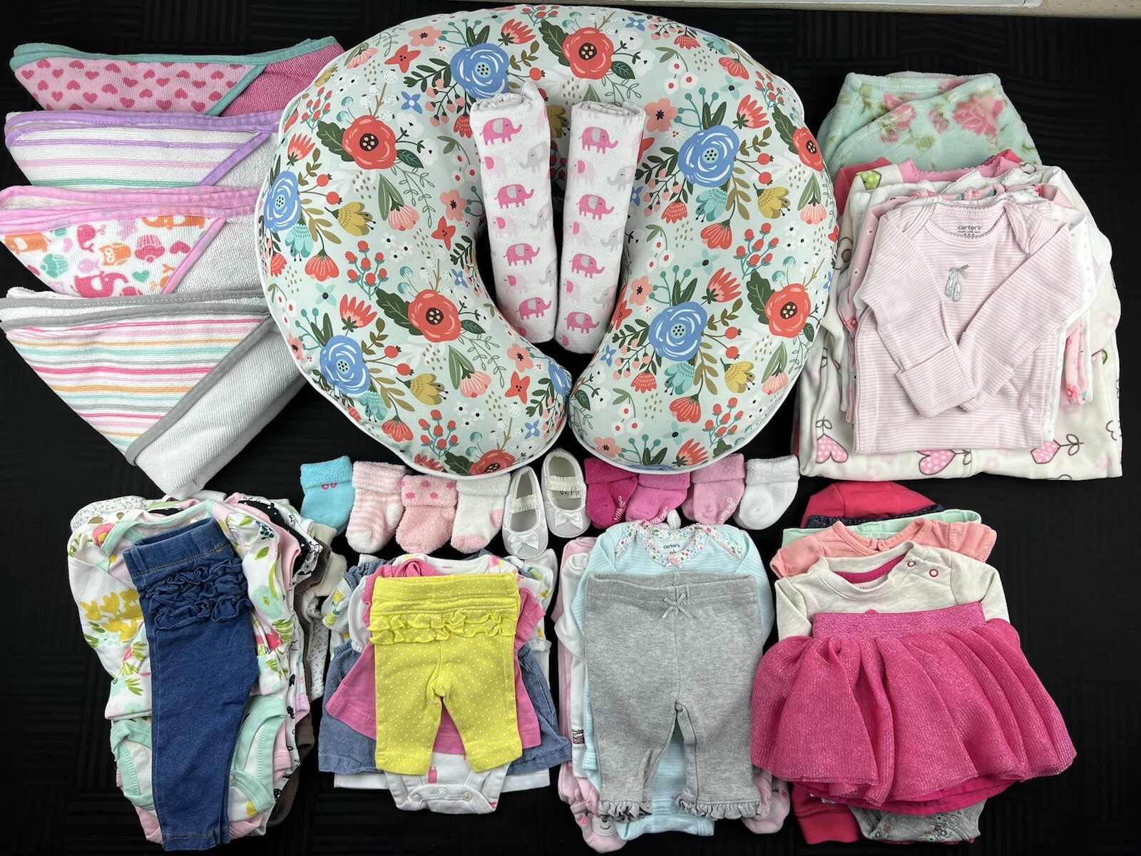 Newborn Baby Girl Clothes Lot Blankets Sleepers Gowns
