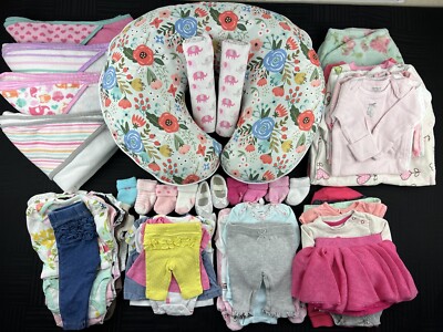 Newborn Baby Girl Clothes Outfits Blankets Towels Sleepers Gowns Mixed Lot Set