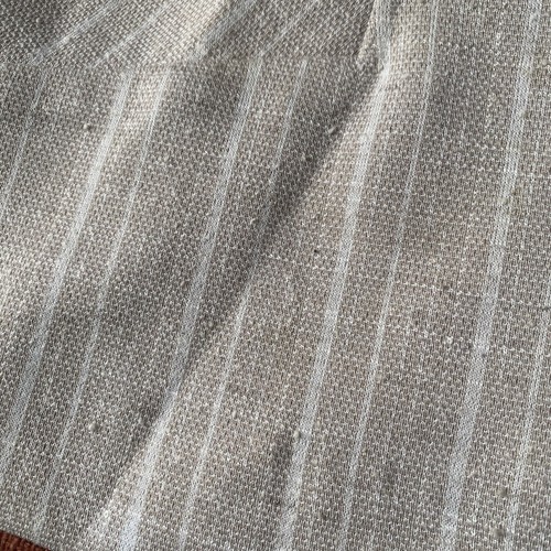 Vintage Made In USA Linen Tan and White Striped Tunic Vest Women’s - Picture 6 of 12