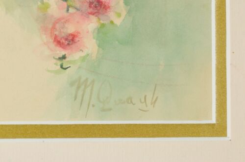 Antikes Aquarell auf Papier, viktorianisches Portrait, M. Quayle, Ende 1890’er Jahre - Bild 4 von 5