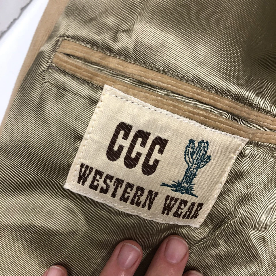 Abrigo Deportivo de Colección Años 70 CCC Western Gamuza Parche en el Codo Chaqueta de VAQUERO PANA Blazer Foto 2 de 4