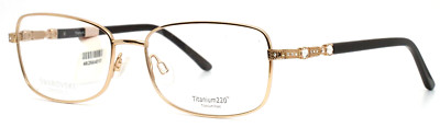 TITANIUM 220 08 Col 40 Gold Womens Rectangle Full Rim Eyeglasses 54-16-135 B:35