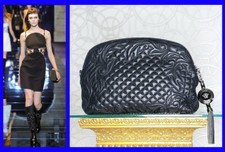Fall 2012 Versace Black Nappa Leather Quilted Vanitas Bag