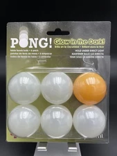 Brand New Jammi Glow in the Dark Ping Pong Table Tennis Balls Pack of 6
