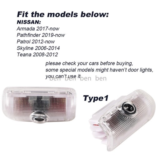 LED Door Light Step Courtesy Ghost Shadow Laser Projector Puddle Lamp For NISSAN - Picture 12 of 13