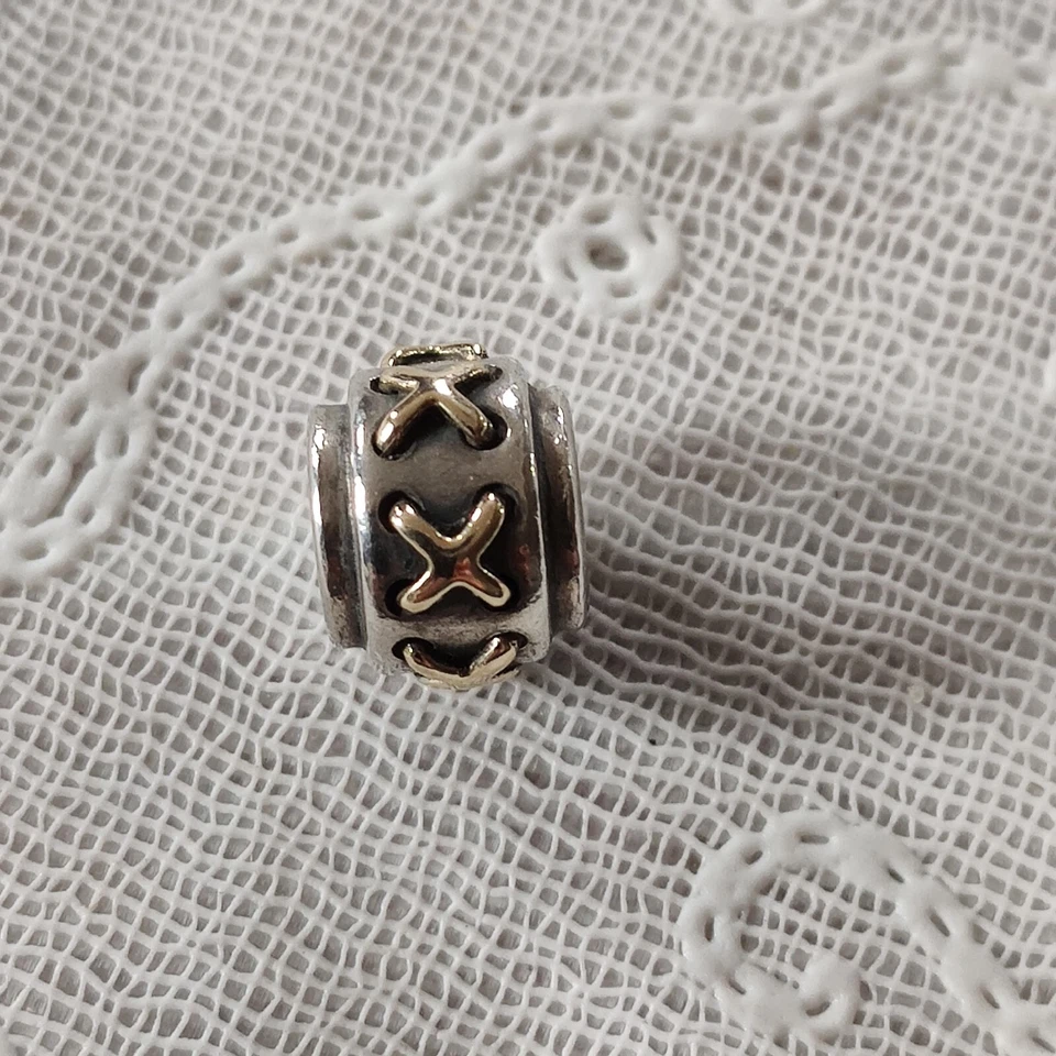 Original Pandora Bicolor Charm Element 790290 925 Silber ALE 585 Gold - Bild 2 von 3