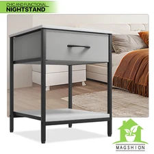 2 Tier Nightstand Bedside Table Sofa Drawer End Side Table Bedroom Organizer Bin