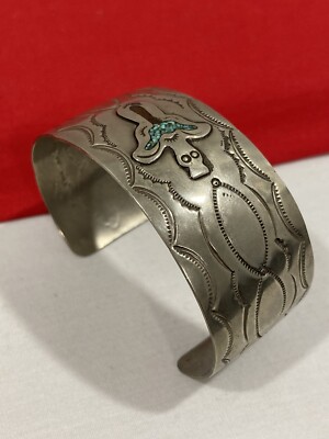 Navajo Vtg ペヨーテバードチップインレイ SterlingSilver