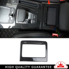 Car Inner Console Storage Box Cover Trim Fit For Audi Q5 2020-2021 Carbon Fiber