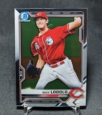 Nick Lodolo Chrome Prospect Rookie Card 2021 Bowman #BCP-20 Cincinnati Reds. rookie card picture