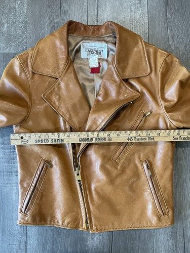 VINTAGE EAST WEST SAN FRANCISCO BROWN LEATHER JACKET SIZE S/M - Picture 15 of 21