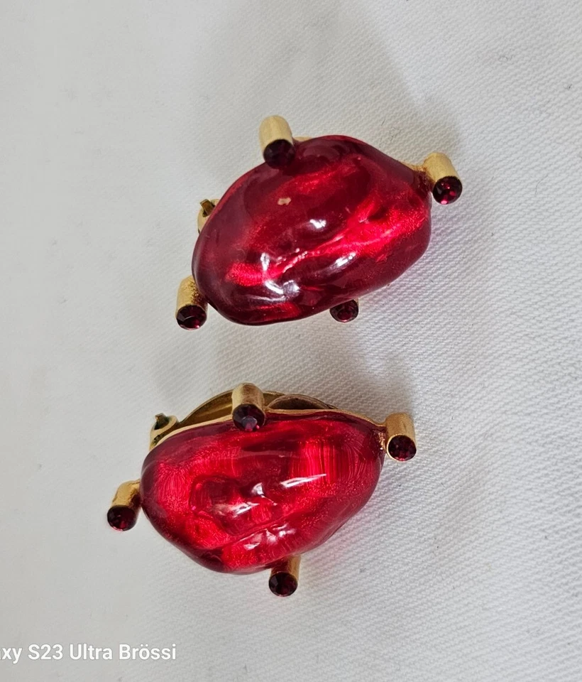 Cecile Jeanne Paris Ohrclips Vintage Clips Hochwertig Vergoldeter Ohrschmuck  - Bild 3 von 4