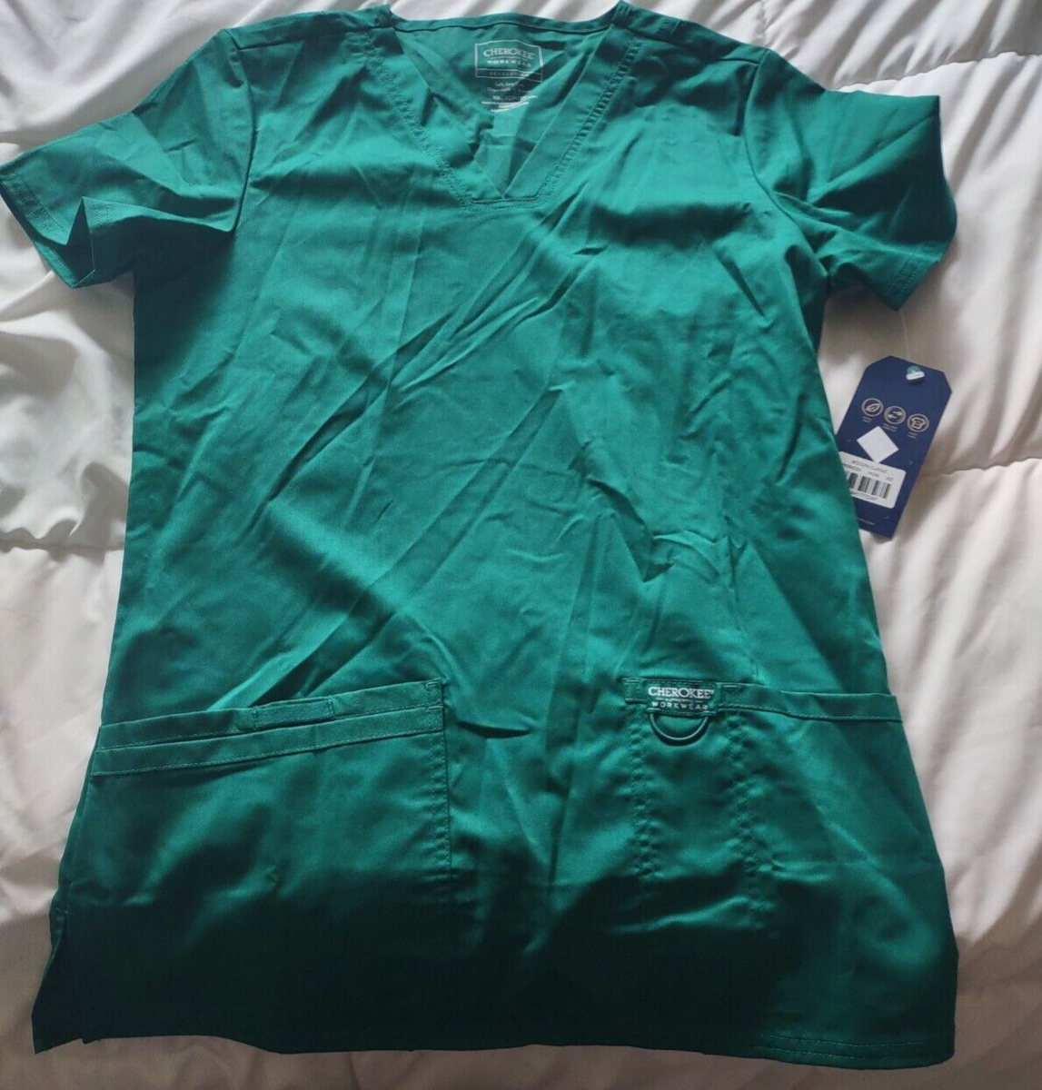 Cherokee Size XS Green Women's Nursing Shirt Scrubs-Brand New-SHIP