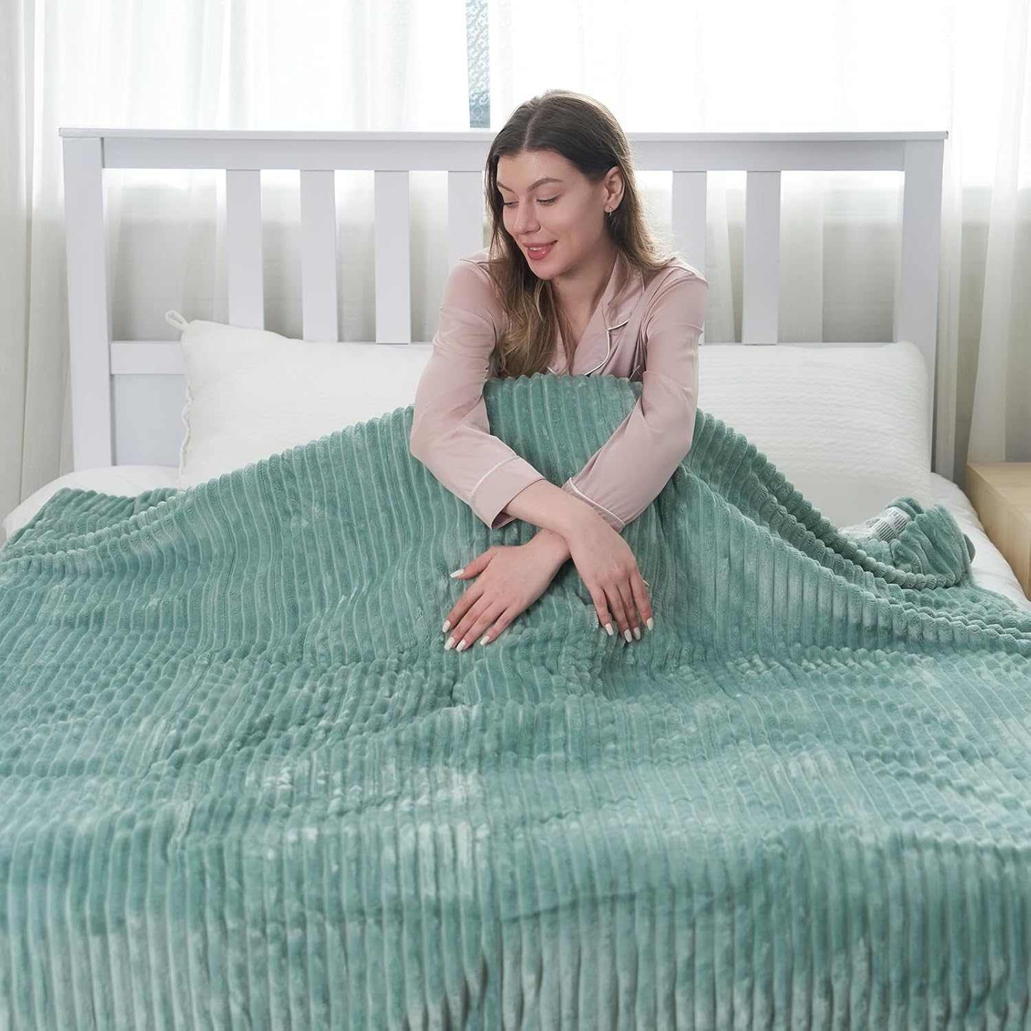 Full Size 72x84 Heated Electric Blanket with 6 Heat Settings 10 Hour Timer