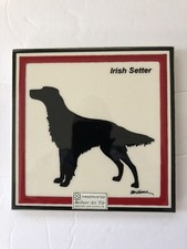 BESHEER ART TILE WALL or TRIVIT handpainted made in USA Irish Setter VGC
