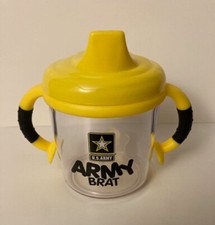 United States Army Brat Childrens Sippy Cup Yellow  Black