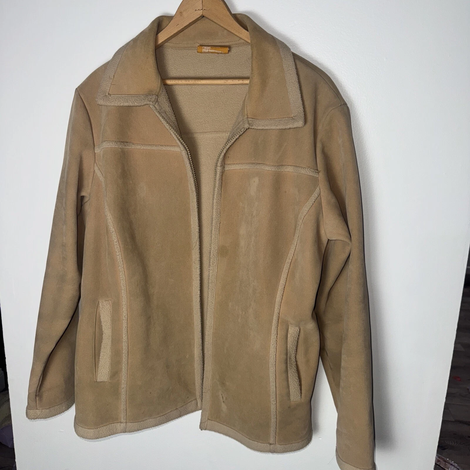 VETEMENTS Giacca Vitorio Romani donna media 10 12 ecopelle scamosciata tasche zip design Italia