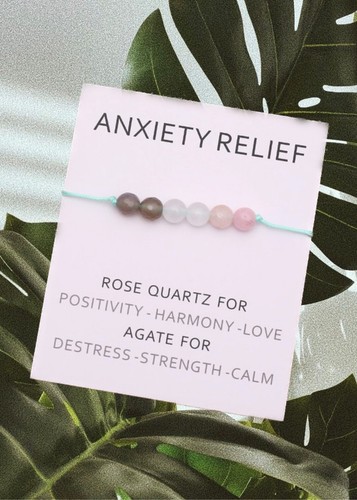Handmade Anxiety Stress Relief Protection Bracelet Rose Quartz Healing Crystals - Picture 13 of 19