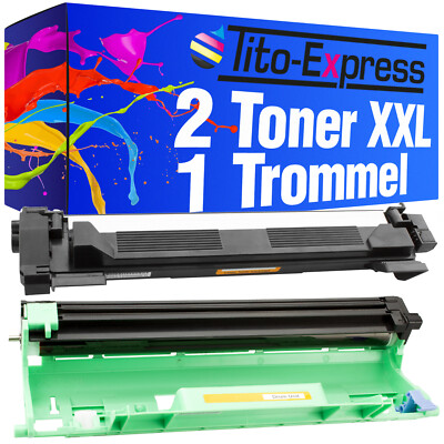 Trommel & 2 Toner XXL PlatinumSerie für Brother TN1050 DR1050 DCP-1510 DCP-1512