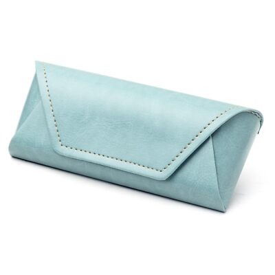 Estuche portátil de viaje de cuero para anteojos y gafas de sol