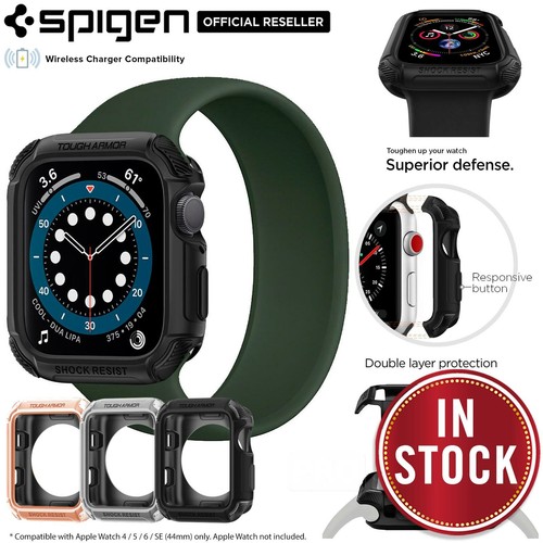 For Apple Watch iWatch Series 6 SE 5 4 44mm Case SPIGEN Tough Armor Hard  Cover | eBay