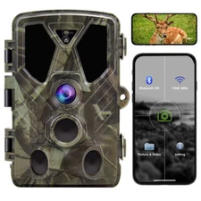 36MP Bluetooth WiFi Deer & Trail Camera 4K No Glow Night Vision Hunting Cam IP65