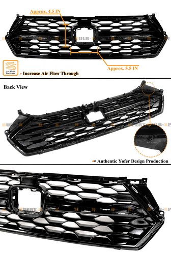 For 2023-25 Honda Accord Yofer Gloss Black Front Bumper Upper Mesh Grill Grille - Picture 5 of 8