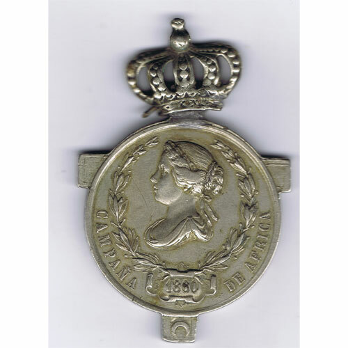 ESPAÑA MEDALLA DE DISTINCION ISABEL II 1860 CAMPAÑA DE AFRICA