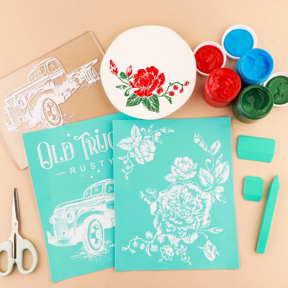 Siebdruck Schablone Wiederverwendbar Selbstklebend Siebdruck Für Stoff Holz - Bild 3 von 4