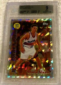 STEVE-NASH-1996-TOPPS-DRAFT-REDEMPTION-REFRACTOR-ROOKIE-15-BGS-9-9-5-9-8-5-9