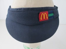 McDonalds Employee Crew Uniform Visor Hat Adjustable Short Bill Blue