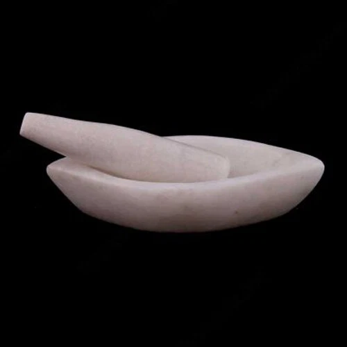 Anupam Art Kitchen Essential Mortar and Pestle Musal Made Out White Marble 14
