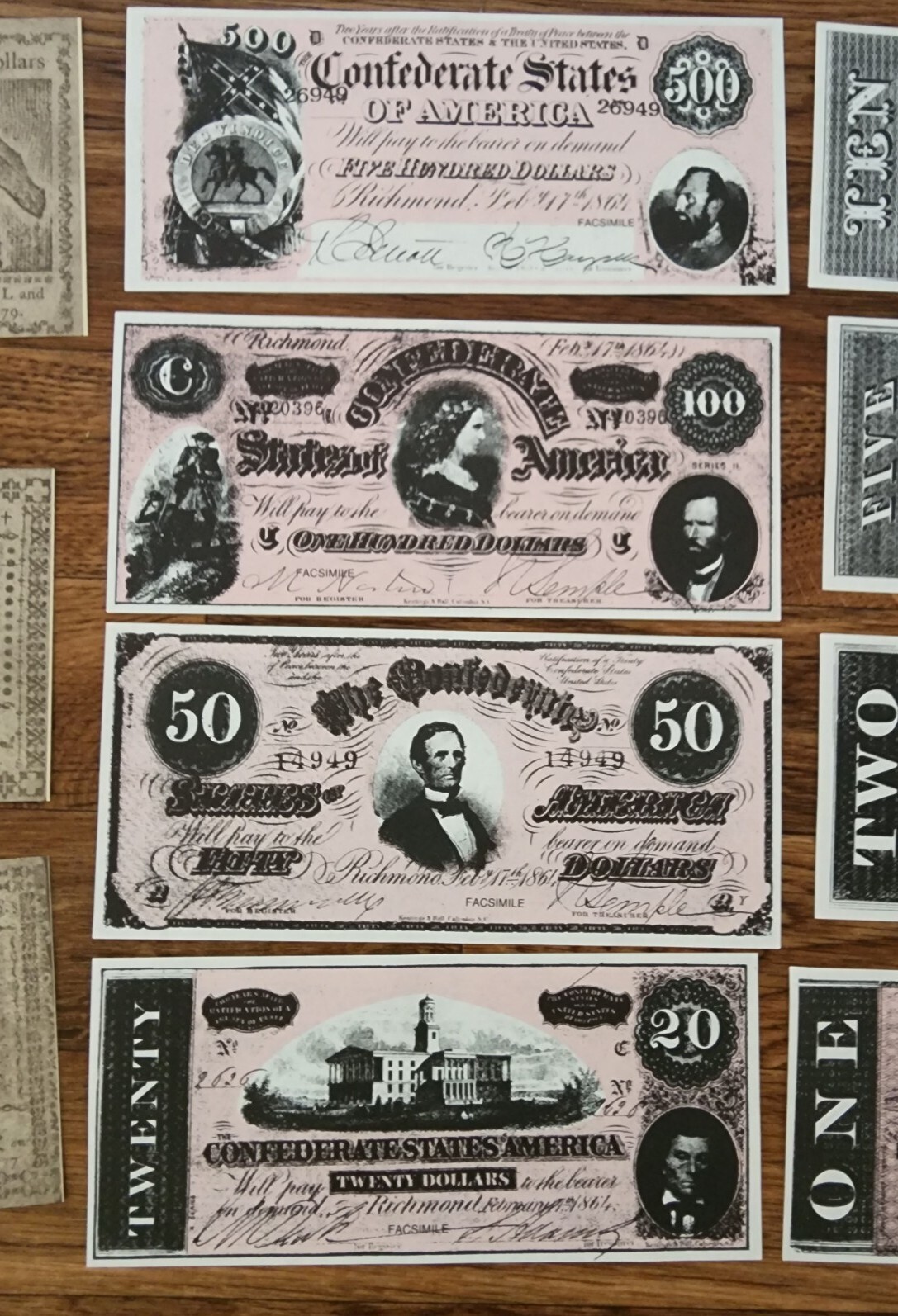 Civil War Printable Money