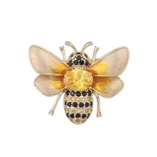 Rhinestone Bee Brooch Pin for Women Girls Fashion Cute Yellow Black Crystal H...