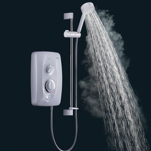 Mira Jump Electric Shower 9.5kW Clearscale White & Chrome 5 Spray 1.