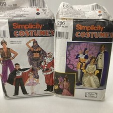 Halloween Simplicity 2 Costume Pattern Lot 8289 8286 Medieval Genie GOT King Cos